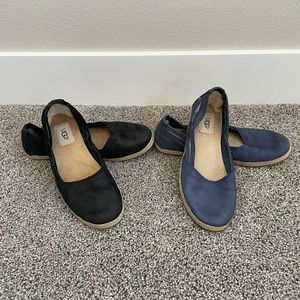 TWO PAIRS - Ugg Women’s Tippie Espadrille Flats, Black and Blue, Size 7.5